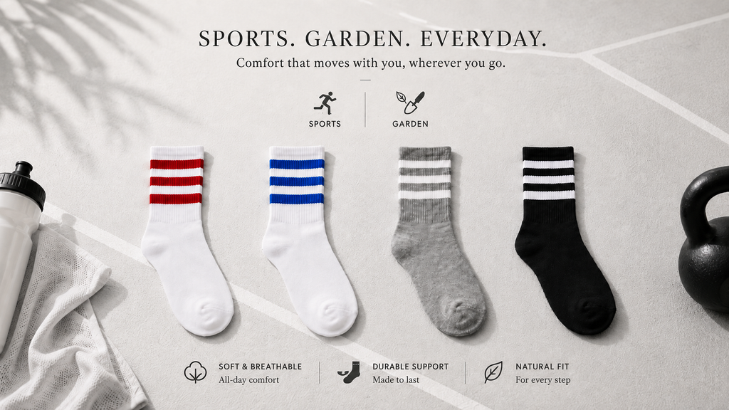 Sports Crew Sock – Large, Medium (4pk)