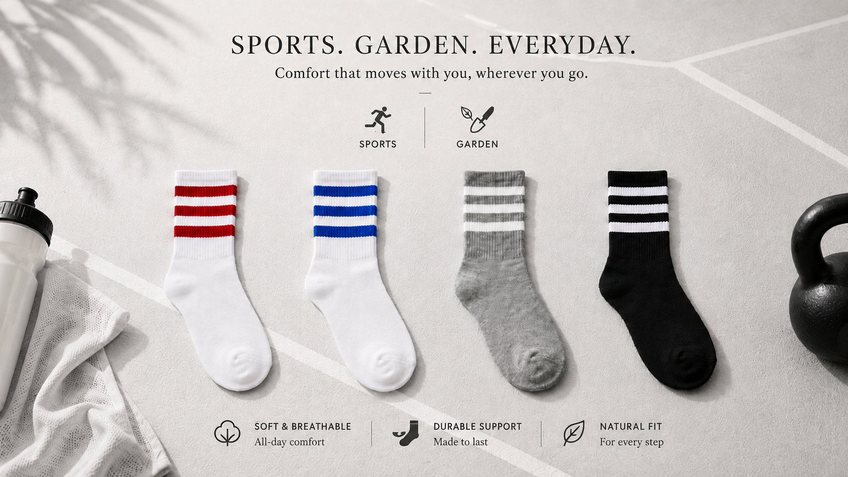 Sports Crew Sock – Large, Medium (4pk)
