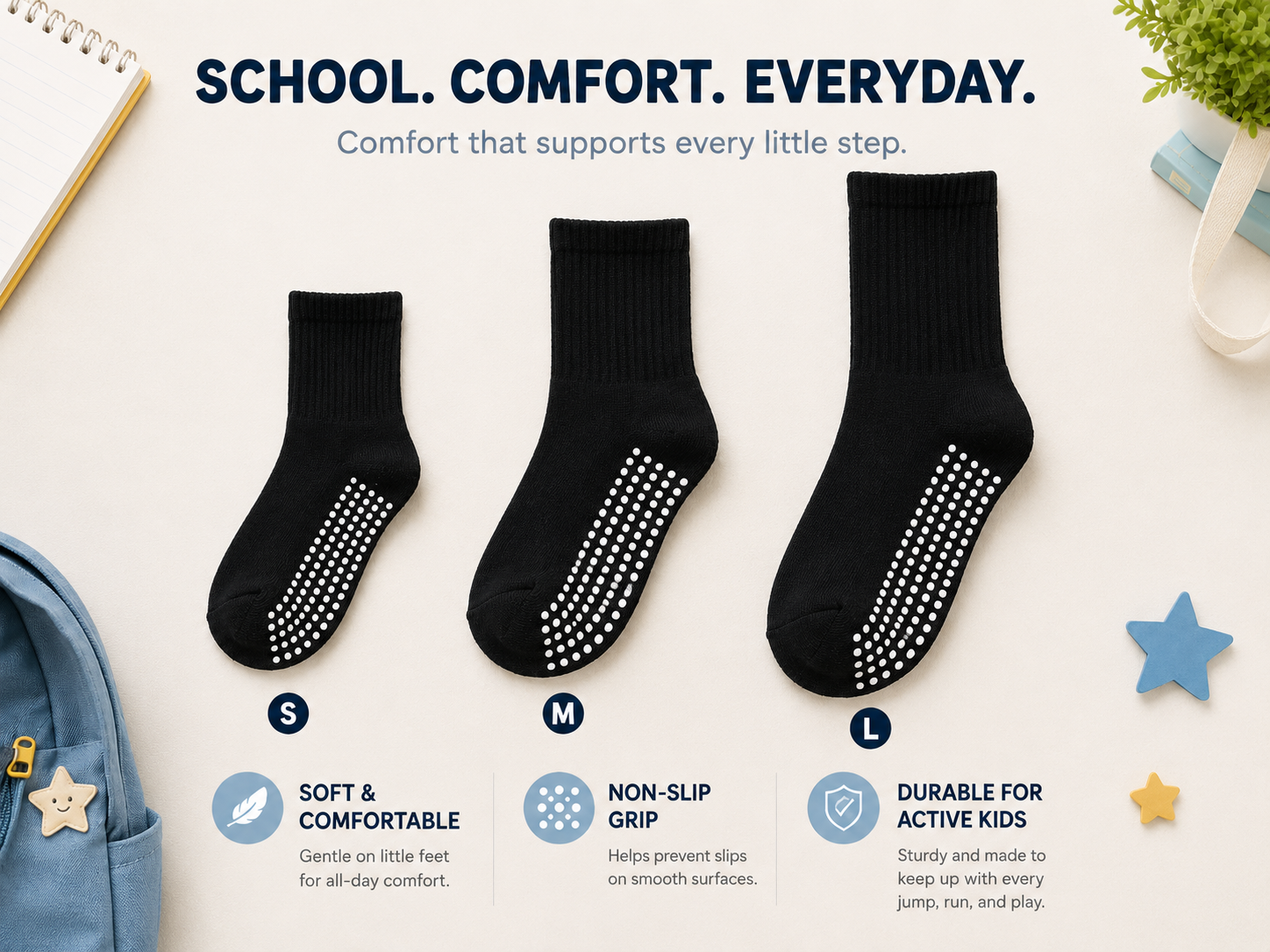 Premium Kids School Socks (5pk)